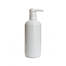 Load image into Gallery viewer, White bottle with pump dispenser on a white background